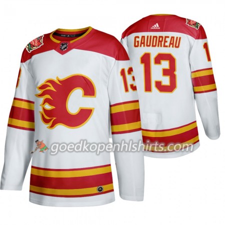 Calgary Flames Johnny Gaudreau 13 Adidas 2019 Heritage Classic Wit Authentic Shirt - Mannen
